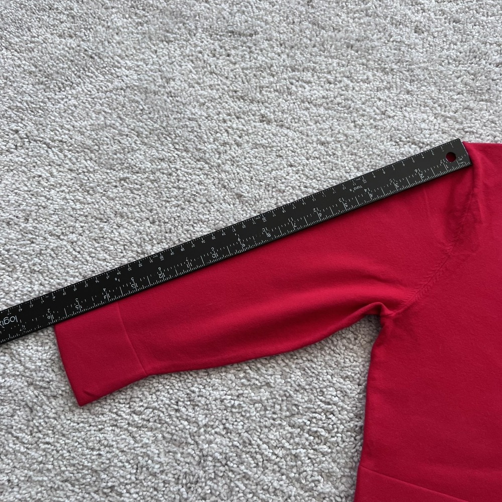 Serena Bute Fitted Cropped Cardigan Sweater Womens M Red Viscose Blend Knit - Picture 14 of 15